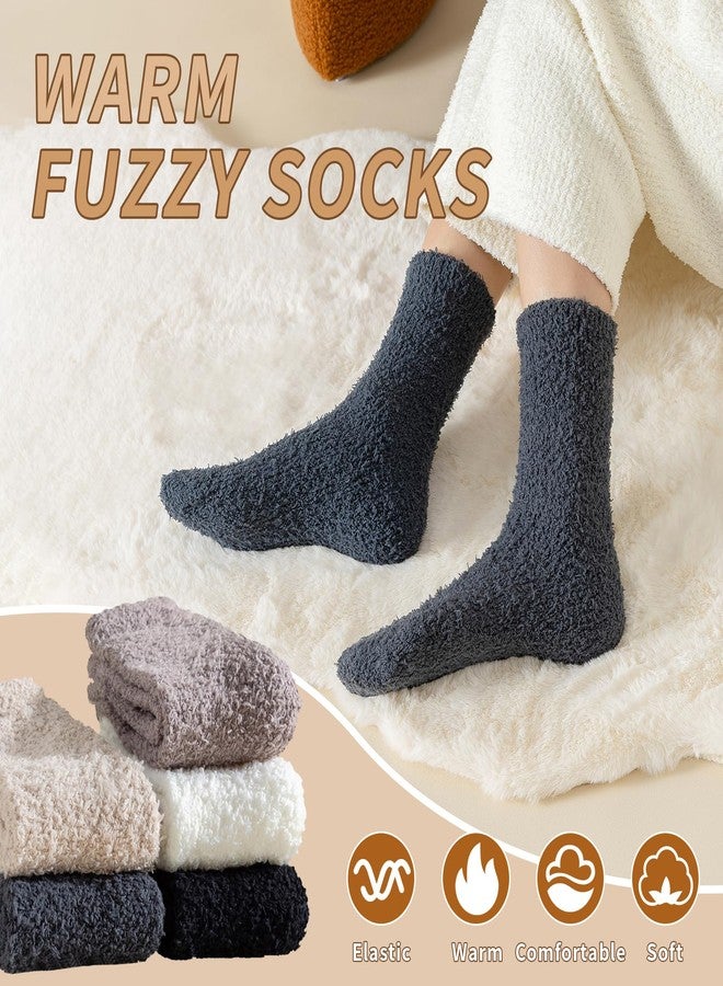 Clothclose Fuzzy Socks For Women, Womens Fuzzy Slipper Sock Super Soft Microfiber Fluffy Cozy Winter Warm Fluffy Crew Socks - Image 3